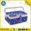 chinese style portable blue floral Fabric sewing basket with one handle and removable plastic tray