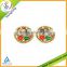 2015 Hot selling wholesale metal button earring rhinestone