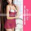Women Wine Red Transparent Chemise Dress Sexy Sleepwear Babydoll