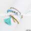 adjustable knot Handmade multistrand seed bead alloy pendant letters bar bracelets wax string weave bracelet