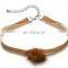 Wide Velvet Plush Ball Choker Necklace Handmade Collares Bijoux Party Christmas Gift for Girls Women Statement Jewelry