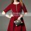 Short sleeve black knit dress with beads dress China supplier
