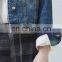 Fashion Design Casual Long Sleeve Double Button Denim Women Jackets