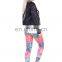 Colored spots stylish elastic hot custom pants girls polyester ladies crossfit printed pants high quality leggings for woman