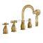 Luxury Bathroom Antique Deck Mount Bath Tub 5 PCS Bathtub Mixer Faucet