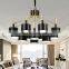 Modern home decor black metal lamp chandeliers pendant lights for hotel