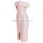 Summer dress wholesale 2015 new women nude off shoulder elegant luury bodycon sey cocktail party bandage Dress Bandage Bodycon W