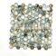 house glittering hexagon shape chip pearl 6mm white green Bathroom Swimming Pool Glass Mosaic Tile H655018