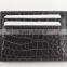 luxury crocodile skin leather 2-slot credit card holder card sleeve card case
