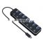 7 In 1 Data Transfer MultiPort Splitter Docking Station Cable Adapter Power Charging Usb3.0 Hub adapter  for Laptop