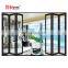 Folding door with glass panel aluminum profile frame New bi fold garage door