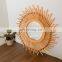 Handmade Spiral Sun Flower Boho Round Rattan Mirror Home Decoration Decor Bedroom Cheap WHolesale made in Vietnam