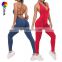 Open Back Sexy One Piece Dance Yoga Jumpsuit Ladies Gym Wear Backless Halter Neck Sports Fitness Jumpsuit Set For Women