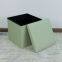 Foldable storage linen ottoman-Light Green