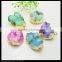 LFD-0071B Wholesale Gold Plated Drusy Druzy Quartz Connector Beads Stone in Mixed Color Jewelry Findings