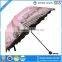 Durable Uv protect black metal wholesale big folding umbrella