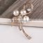 Vintage Rhinestone Pearl Brooch Pin,Flower Buckle For Wedding Invitation