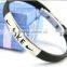 newest fashion stainless steel bracelet silicone wristband