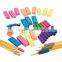 Funny Office and School Supplies Promotional Custom Cheap Colorful Rubber Pencil Grips, Erasers and Toppers Novelty Stationery