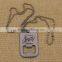 Custom stainless steel bottle opener dog tags with chain