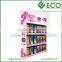 Corrugated material sidekicks cardboard display for shampoo display stand, wall mounted advertising display