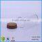 6oz/180ml Straight Sided Transparent Round Glass Storage Bottles Jars With Wooden Lid