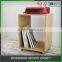 Varnished wood furniture display rack with wheels