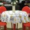 Chinese supplier for beautiful round flower printed vinyl table cloth with flannel