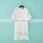 woman clothing burn out fabric cami dress of flounce lace white chiffon dress