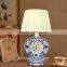 LED Different Design Porcelain Body Table Flower Lamp Vase With Fabric Shade