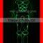Wireless DMX 512 Full color Fiber optic tron dance costume