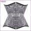 Brown Plus Size Waist Training Overbust Steel Bone Steampunk Corselet Front Zipper Corset Top