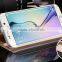 S6/ S6 Edge Smart Touch Window View PU Leather Case for Samsung Galaxy S6 /S6 Edge Flip Stand Sleep Auto Wake Clear Side Cover