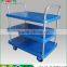 TJG-PLA250Y-T3 Stainless Steel Wheel Stay 3 Tiers Platform Cart Hand Trolley Truck