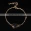 Simple Korean Style Oval Carved Tray Colored Natural Stone Link Chain Ladies Bracelet