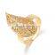 Hand made Arts Gold Hollow Big Leaf Exaggerated Ring Jewelry