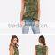 Printing camo Lower armhole design loose tank top for women