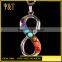 Factory price stainless steel seven chakras yoga jewelry religious engraved pendant