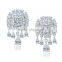 High quality bridal pendant earring white gold plated wedding earring inlaid white cubic zirconia