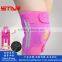 Compression neoprene knee support with adjustable spring support and compression silicon pad