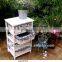 100% willow and wood material hand made cheap white wicker furniture with wicker basket drawer