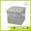 Grey Polyester Linen Durable Storage Ottoman Foot Rest