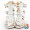 Children Summer Fashion Flat High Tassel Fringe White And Black Leather Sandal