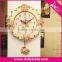 European Retro Resin Pastoral Quartz Clock Mute Style Wall Clock Muted Fashion Rose Flower Round Luxury Wall