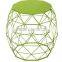 Adeco Accent Round Iron Table/Stool, Triangles Pattern, Khaki Green