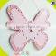 2017 wholesale pink butterfly wooden kids wall clock best design kids wall clock new wooden kids wall clock W09D019