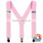 Solid Orange Color Metal Adjustable Clip Suspender Elastic Boys Suspenders Wholesale Price