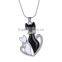high end metal enamel yin yang cat necklace black and white animal pendant necklace for couple