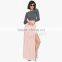 MGOO High Fashion Two Layers Women Chiffon Maxi Skirts Black Pink Women Pleated Skirts Sexy Split 15146A071
