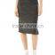 2016 ladies cotton jersey fabric grey casual midi pencil skirt